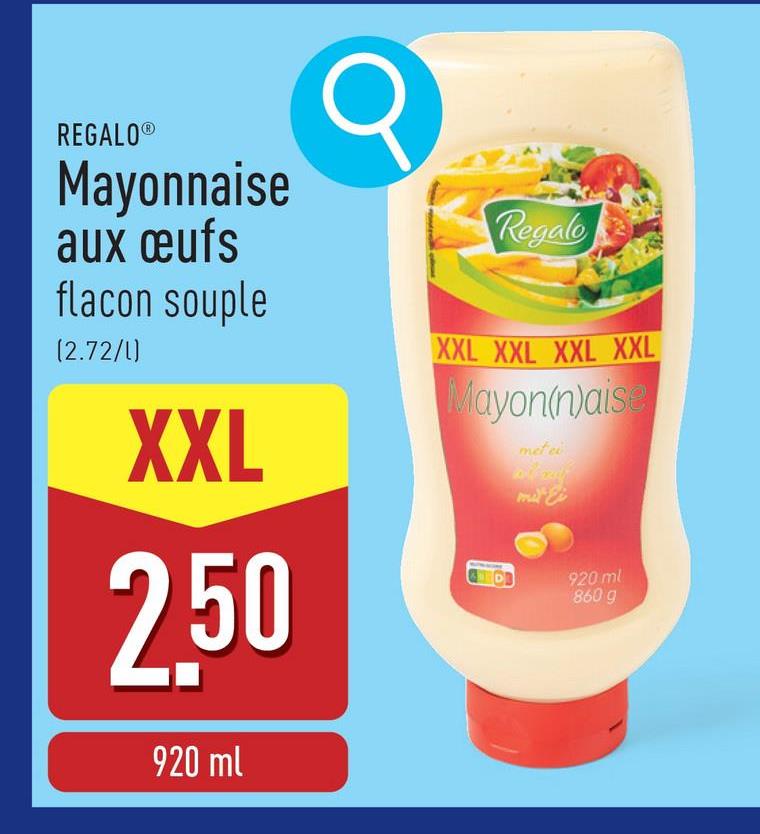 Mayonnaise aux œufs en flacon souple avec bouchon antigoutte