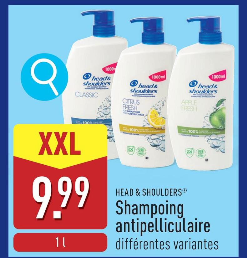 Shampoing antipelliculaire avec pompe, choix entre différentes variantes