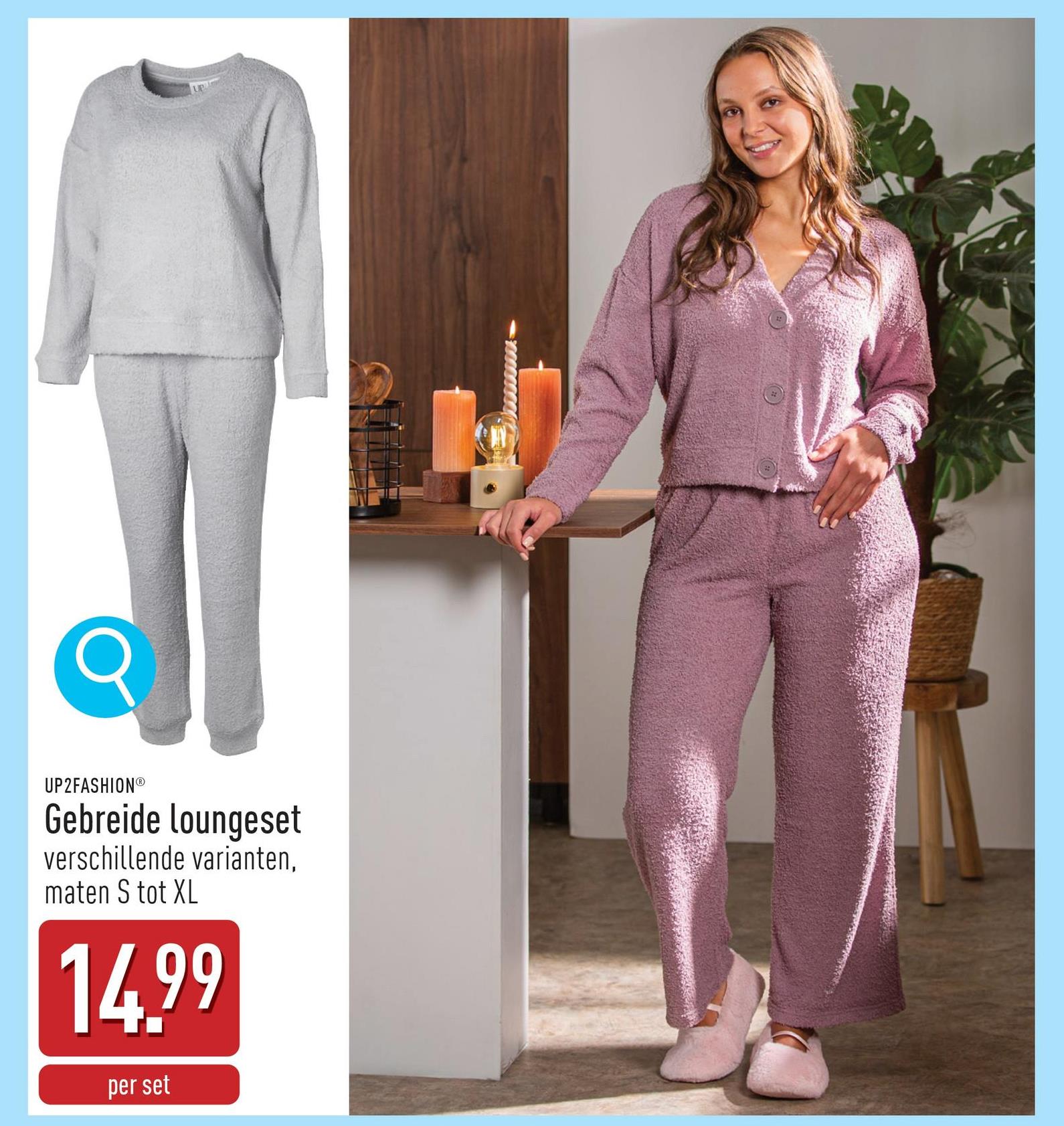 Gebreide loungeset polyester, regular fit, keuze uit verschillende varianten, maten S tot XL, OEKO-TEX®-gecertificeerd