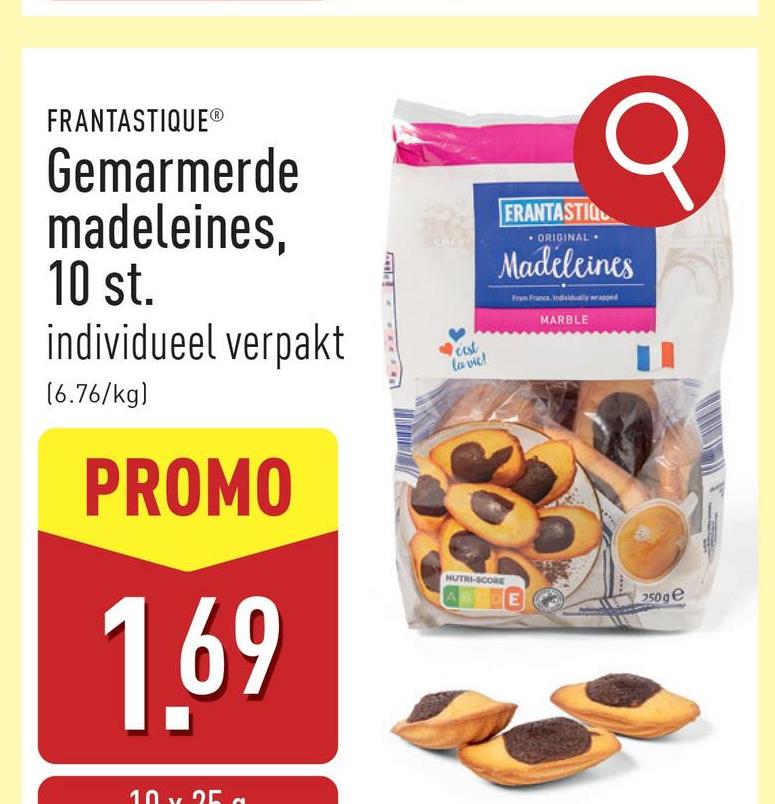 Gemarmerde madeleines, 10 st. individueel verpakt