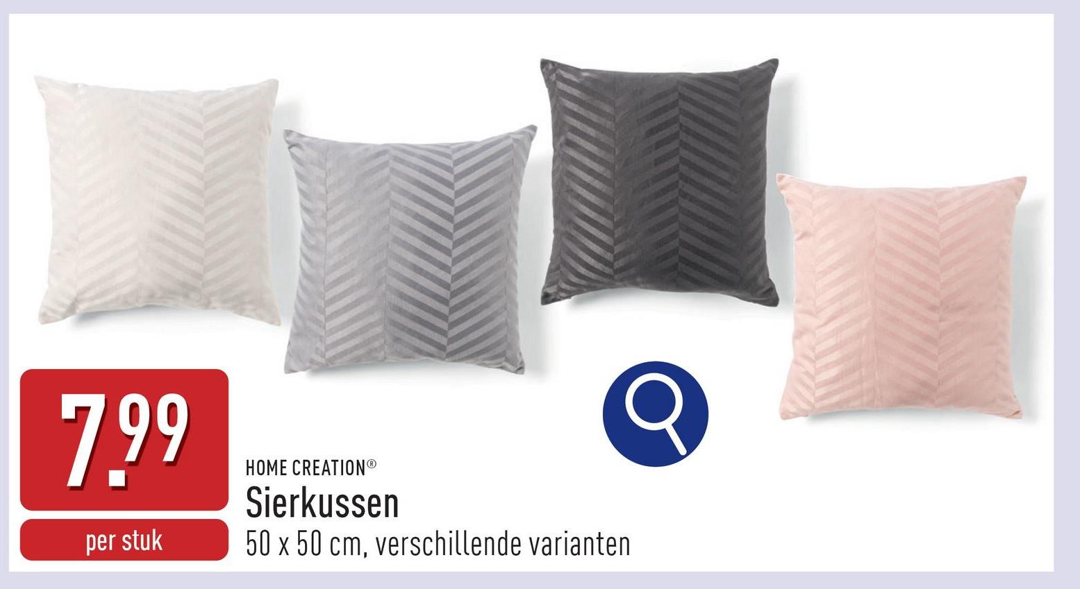 Sierkussen katoen/polyester, binnenkussen: polypropeen/polyester, visgraatmotief, 50 x 50 cm, keuze uit verschillende varianten, OEKO-TEX®-gecertificeerd*wasvoorschriften gelden enkel voor kussenovertrek