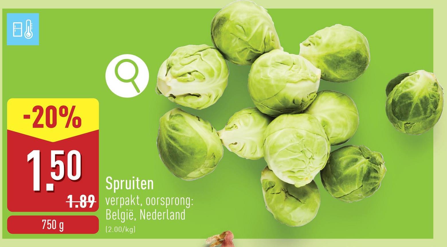 Spruiten verpakt, oorsprong: België, Nederland