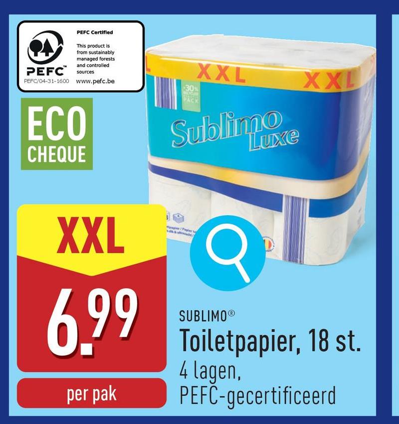 Toiletpapier, 18 st. 4 lagen, PEFC-gecertificeerd