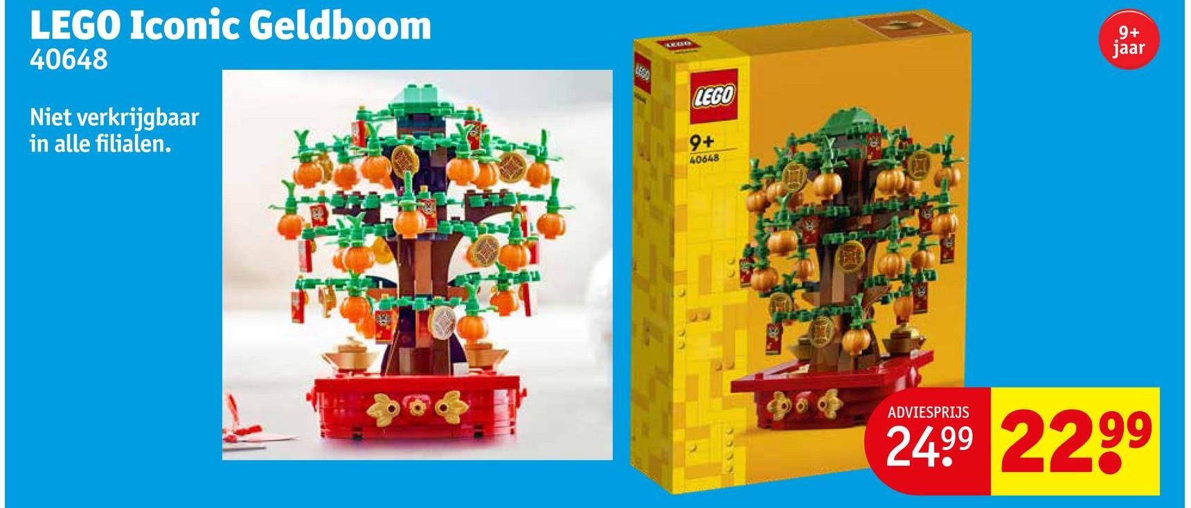 LEGO Iconic Geldboom
40648
Niet verkrijgbaar
in alle filialen.
LEGG
LEGO
9+
9+
jaar
40648
ADVIESPRIJS
24.99 2299