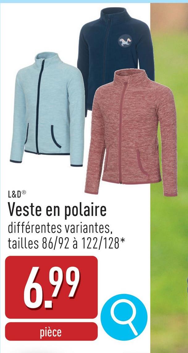 Veste en polaire polyester recyclé, relaxed fit, choix entre différentes variantes, tailles 86/92 à 122/128*