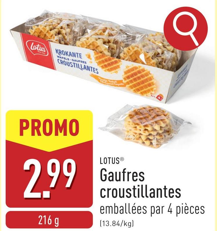 Gaufres croustillantes emballées par 4 pièces