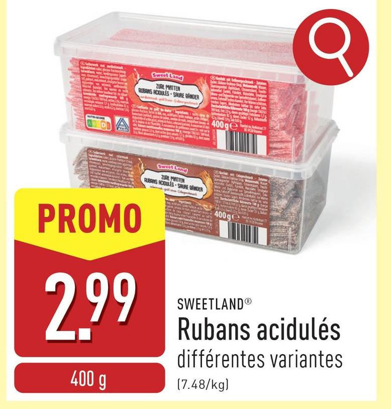 Rubans acidulés choix entre différentes variantes