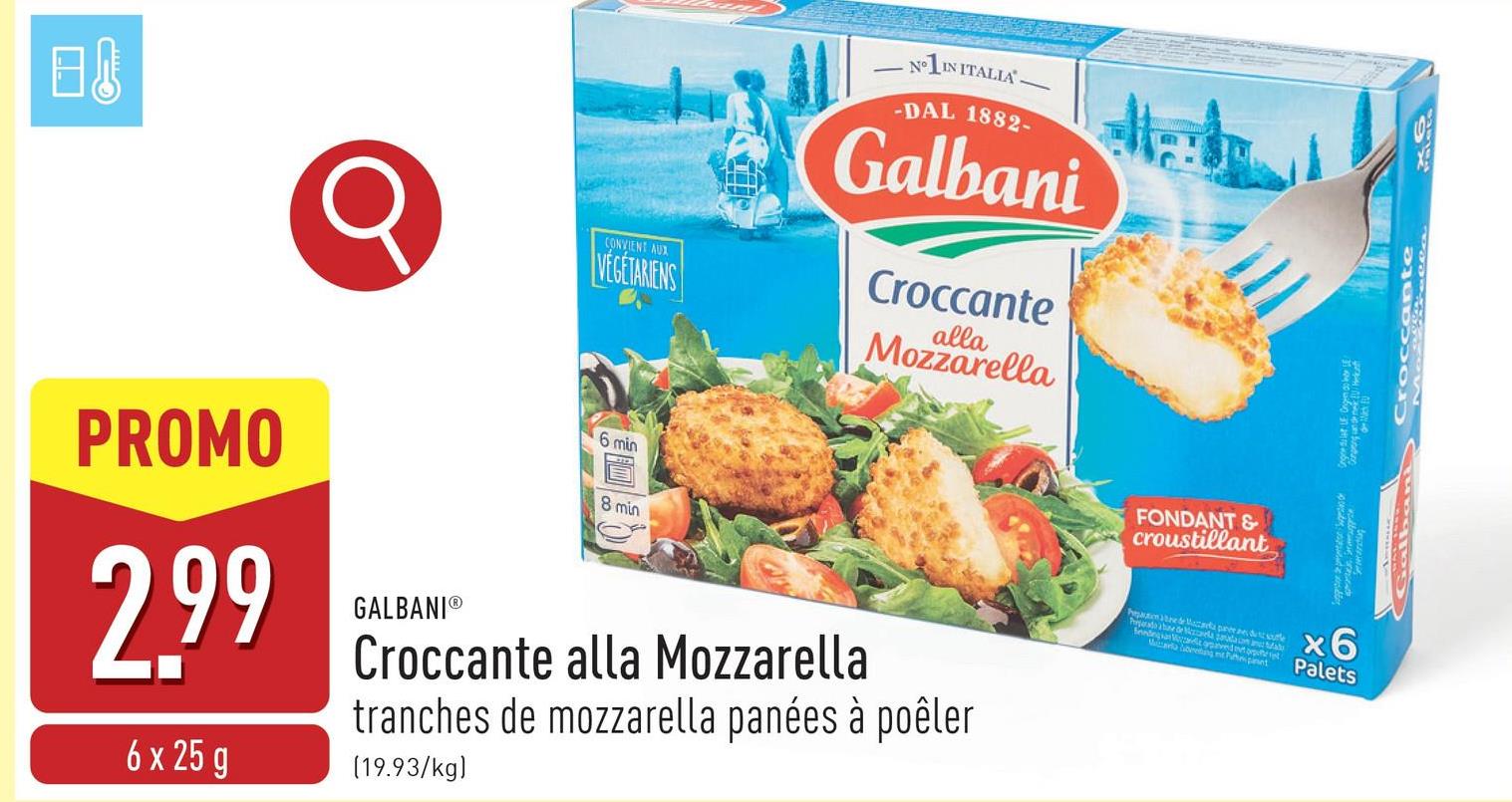 Croccante alla Mozzarella tranches de mozzarella panées à poêler