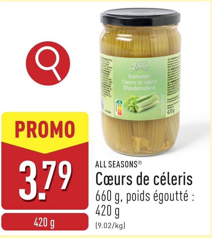 Cœurs de céleris 2 à 4 pièces, 660 g, poids égoutté : 420 g