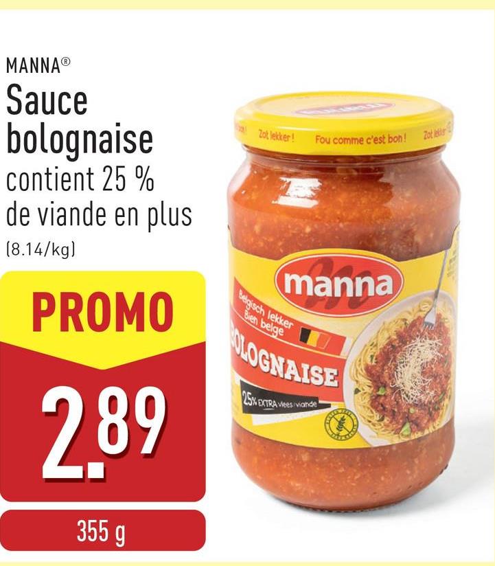 Sauce bolognaise contient 25 % de viande en plus