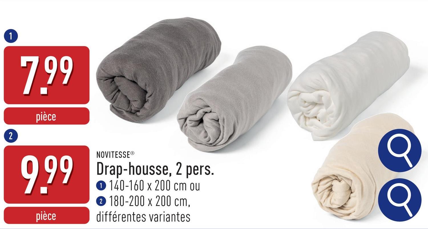 Drap-housse, 2 pers. coton/polyester, hauteur de matelas : 25 cm, 180-200 x 200 cm, choix entre différentes variantes, certifié OEKO-TEX®