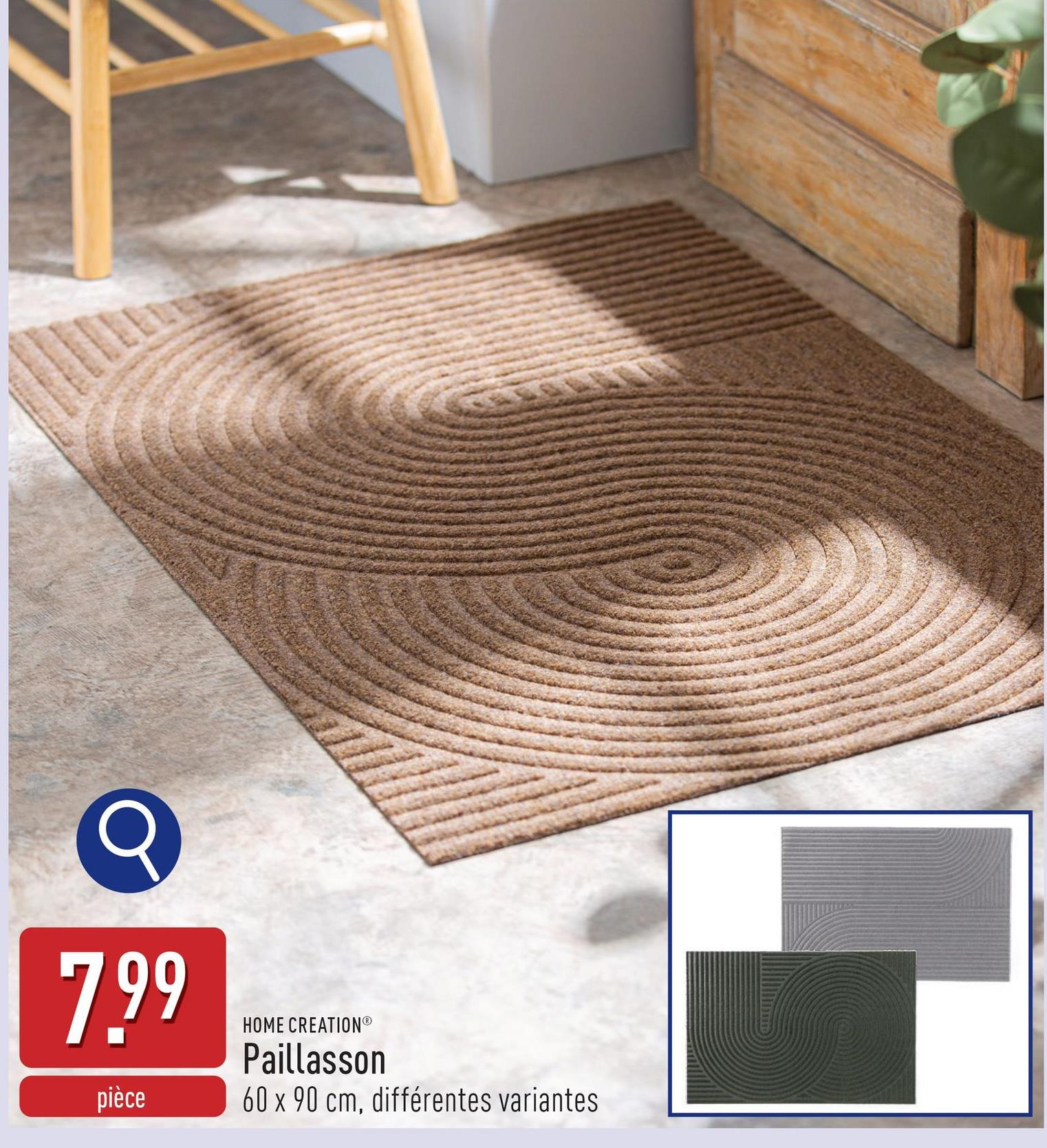 Paillasson dessus : polyester recyclé, dessous : TPE, dimensions : env. 60 x 90 cm, choix entre différentes variantes, certifié OEKO-TEX®