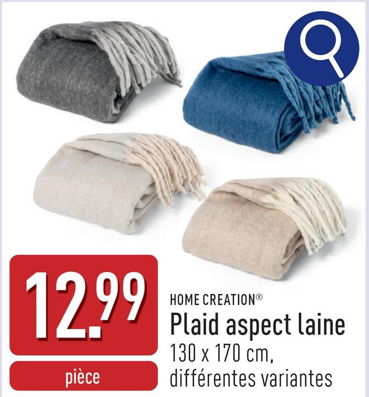 Plaid aspect laine polyester, 130 x 170 cm, choix entre différentes variantes, certifié OEKO-TEX®