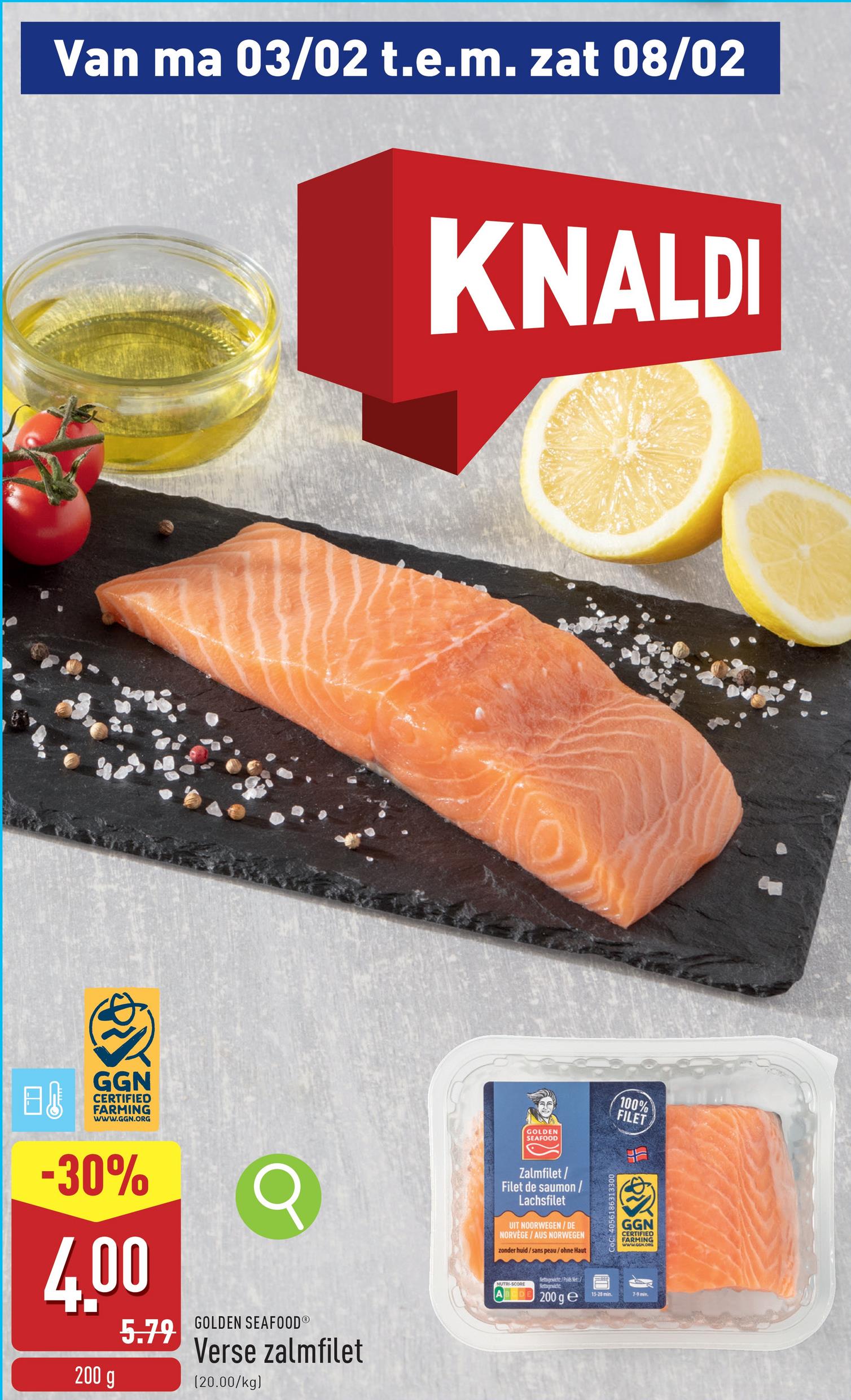 Verse zalmfilet verse zalm, graatarm en gefileerd, oorsprong: Noorwegen, GGN-gecertificeerd