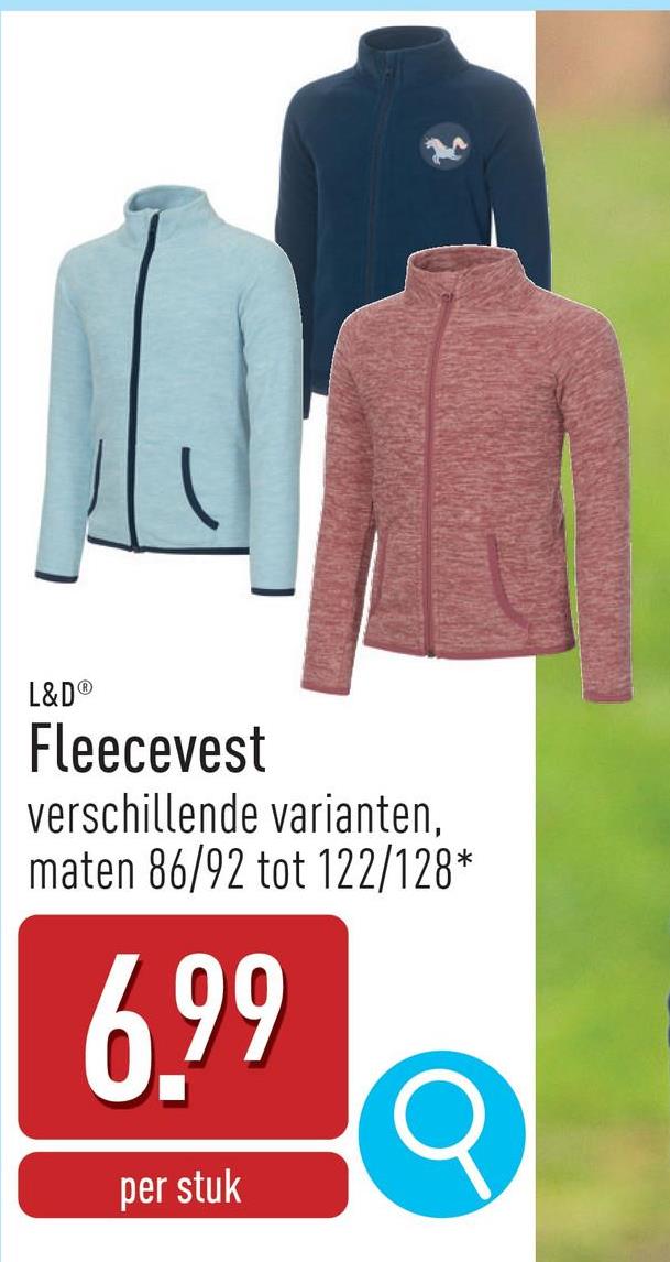 Fleecevest gerecycleerd polyester, relaxed fit, keuze uit verschillende varianten, maten 86/92 tot 122/128*