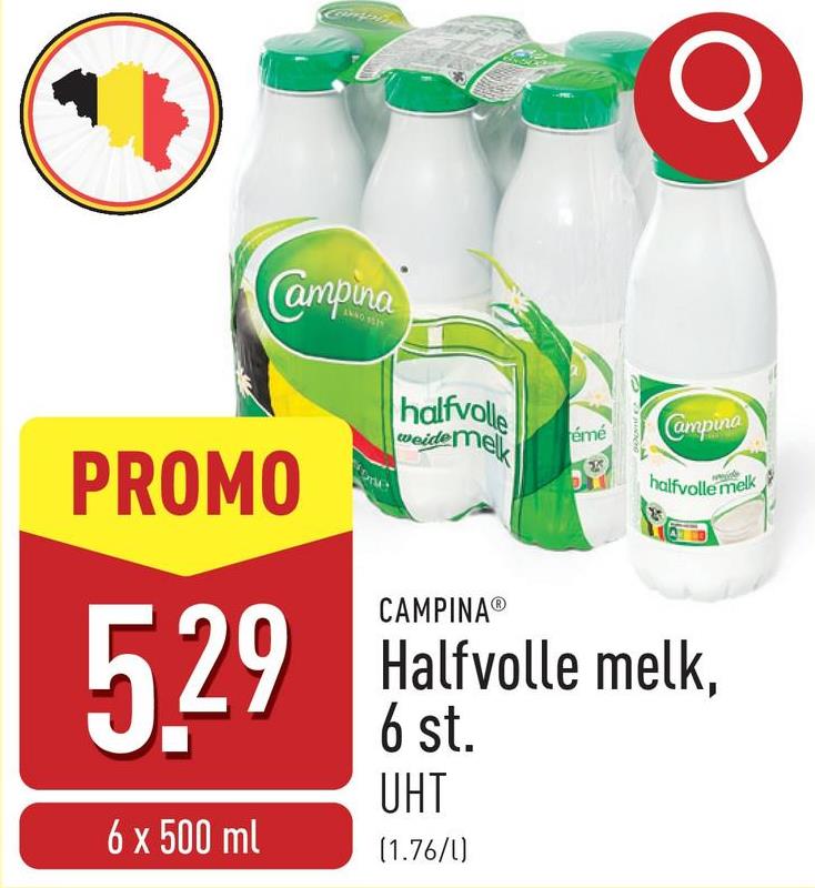 Halfvolle melk, 6 st. UHT