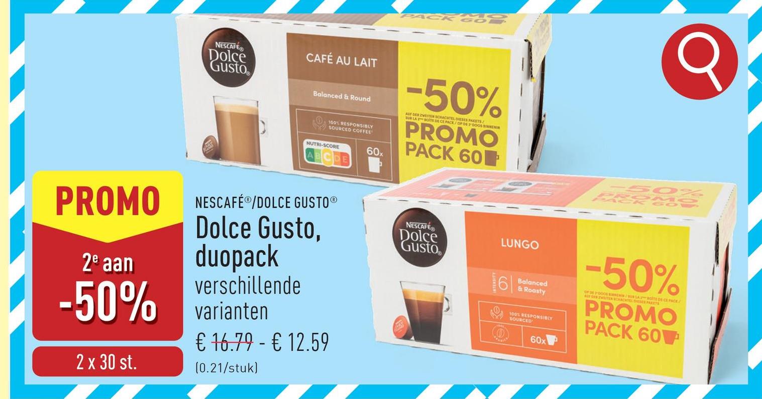 Dolce Gusto, duopack keuze uit café au lait en lungo