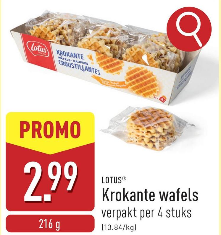 Krokante wafels verpakt per 4 stuks