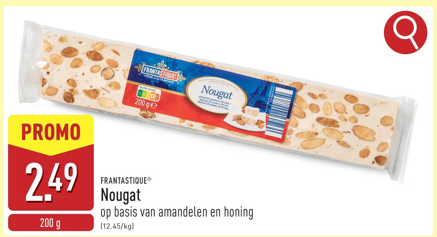 Nougat op basis van amandelen en honing