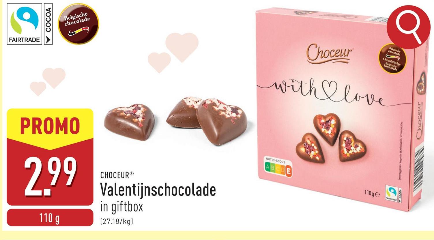 Valentijnschocolade in giftbox