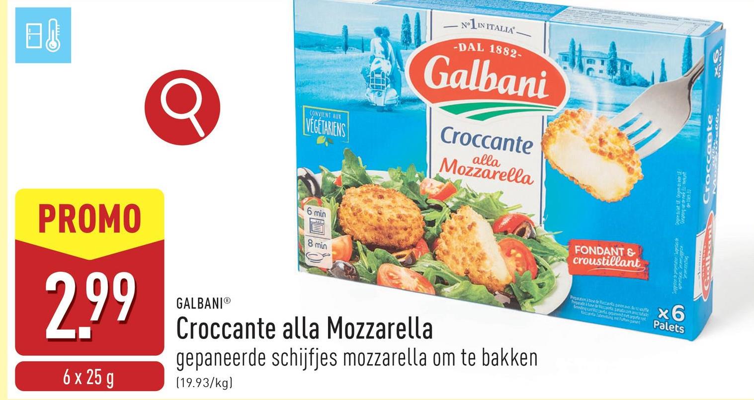 Croccante alla Mozzarella gepaneerde schijfjes mozzarella om te bakken