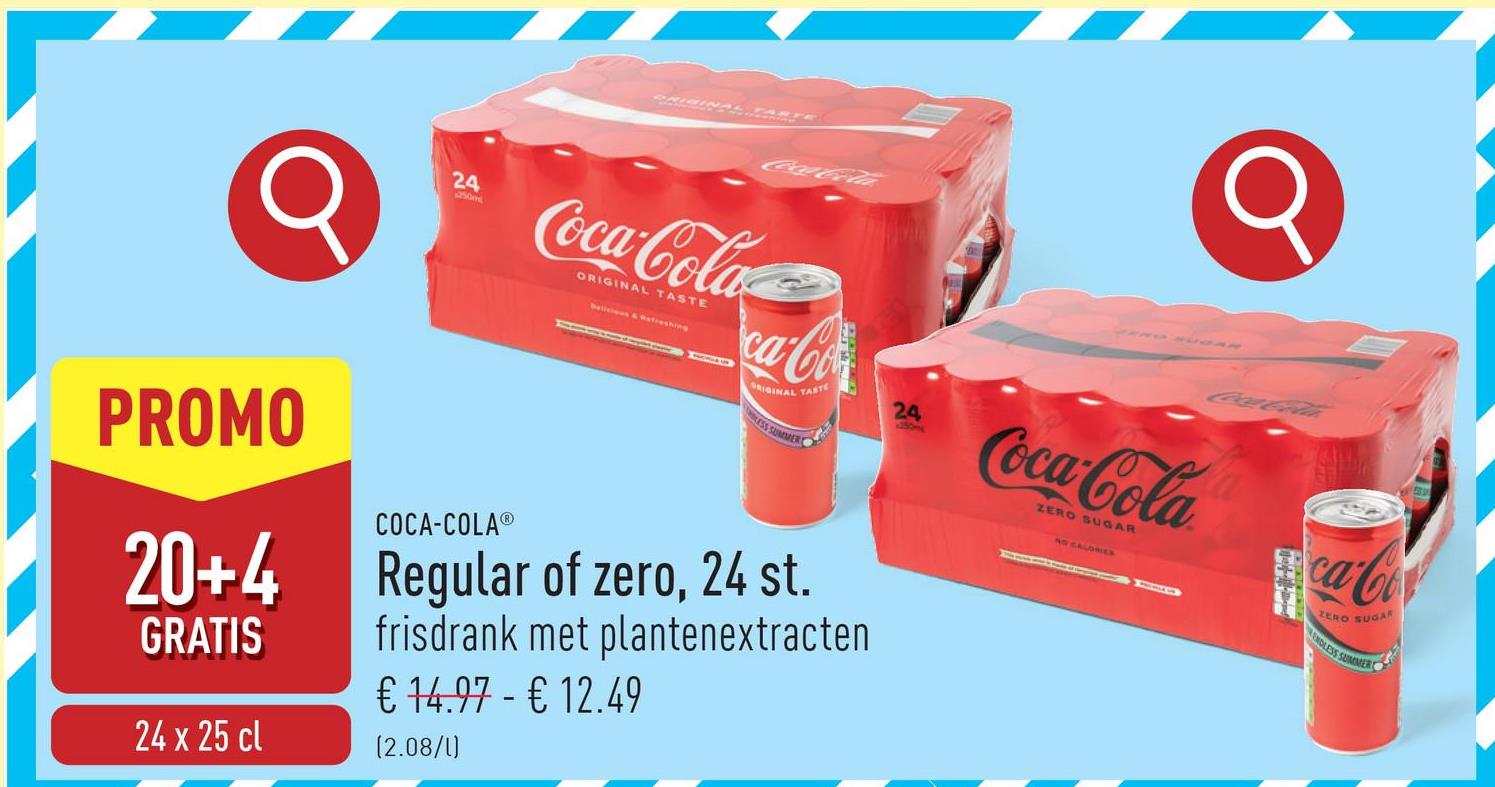 Coca-Cola regular, 24 st. frisdrank met plantenextracten, met suiker