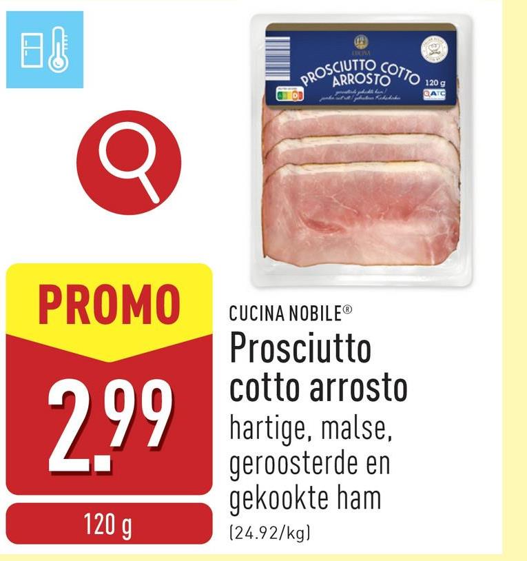 Prosciutto cotto arrosto hartige, malse, geroosterde en gekookte ham