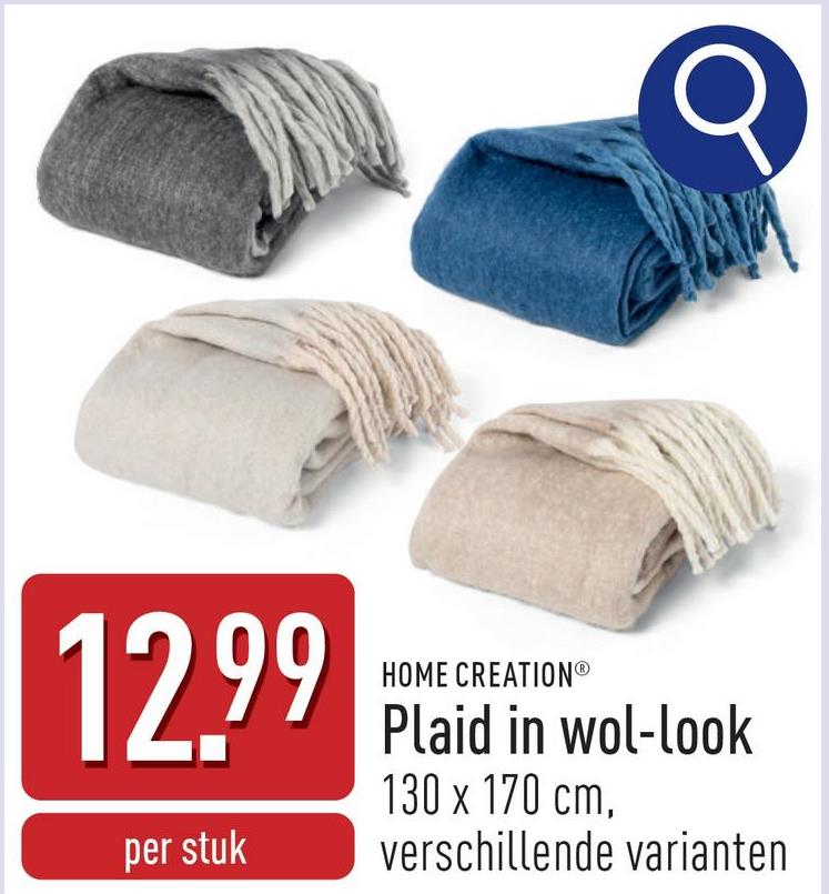 Plaid in wol-look polyester, 130 x 170 cm, keuze uit verschillende varianten, OEKO-TEX®-gecertificeerd