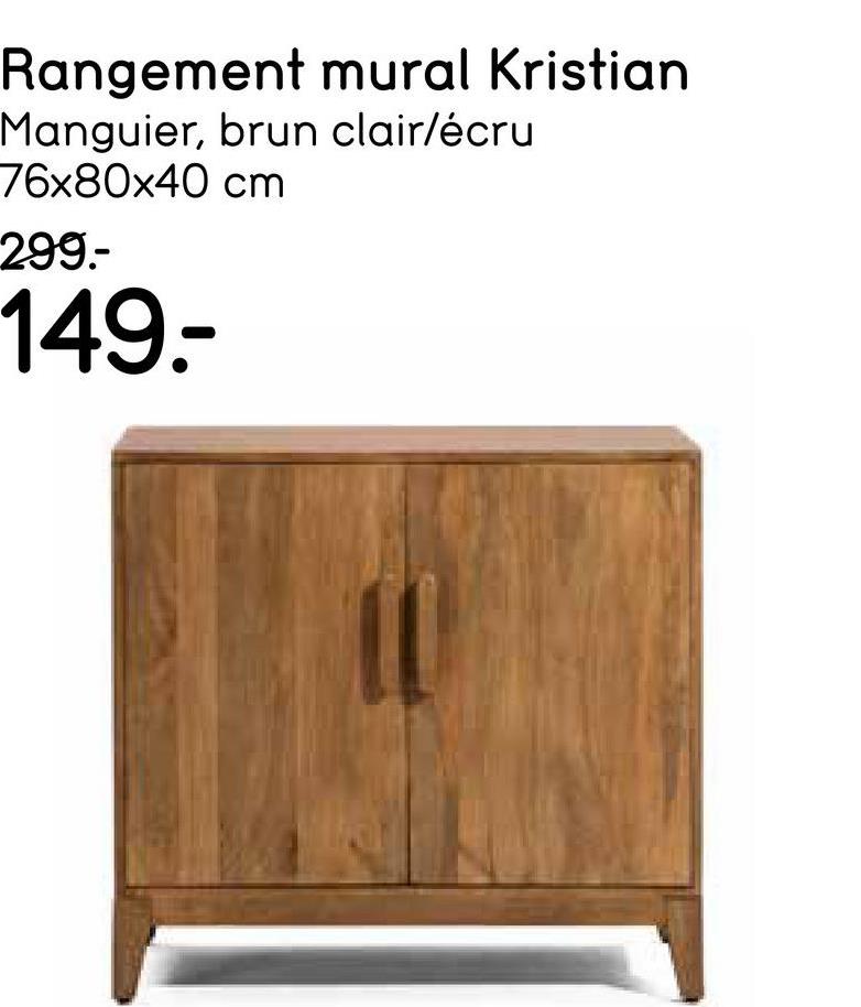 Rangement mural Kristian - bois de manguier - 76x80x40 cm