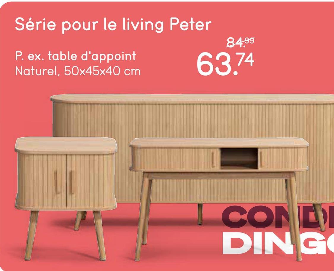 Table d'appoint Peter - 50x45x40 cm