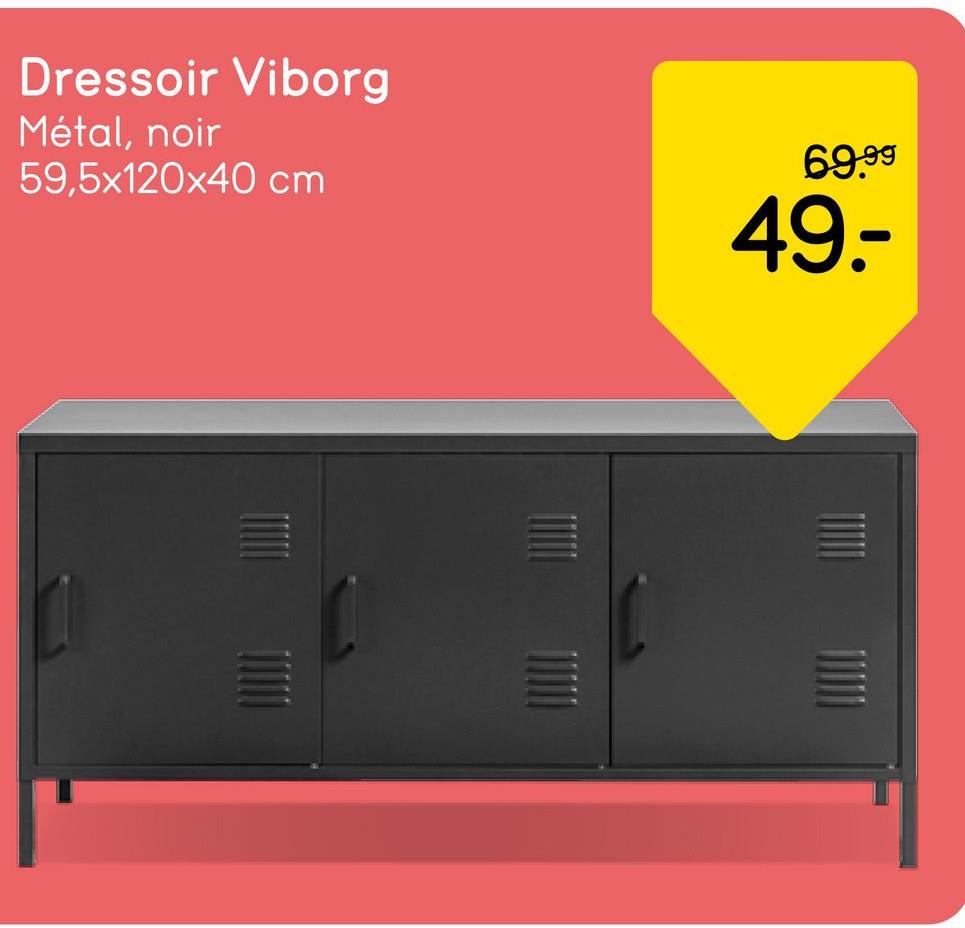 Dressoir Viborg - noir - 59,5x120x40 cm Le dressoir Viborg est un rangement robuste à casiers et attire l'oeil dans chaque intérieur.