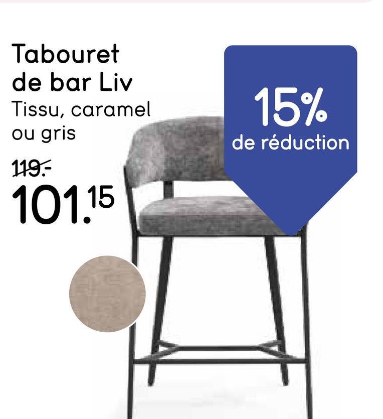 Tabouret de bar Liv - couleur caramel