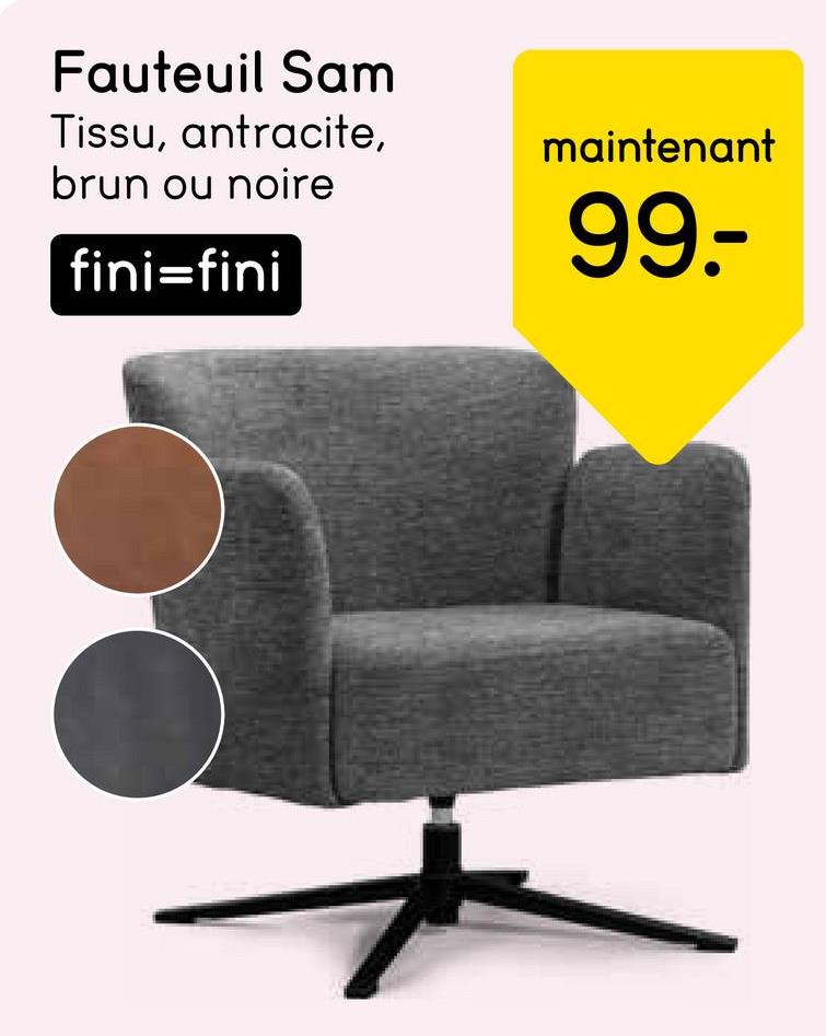 Fauteuil Jake - couleur anthracite