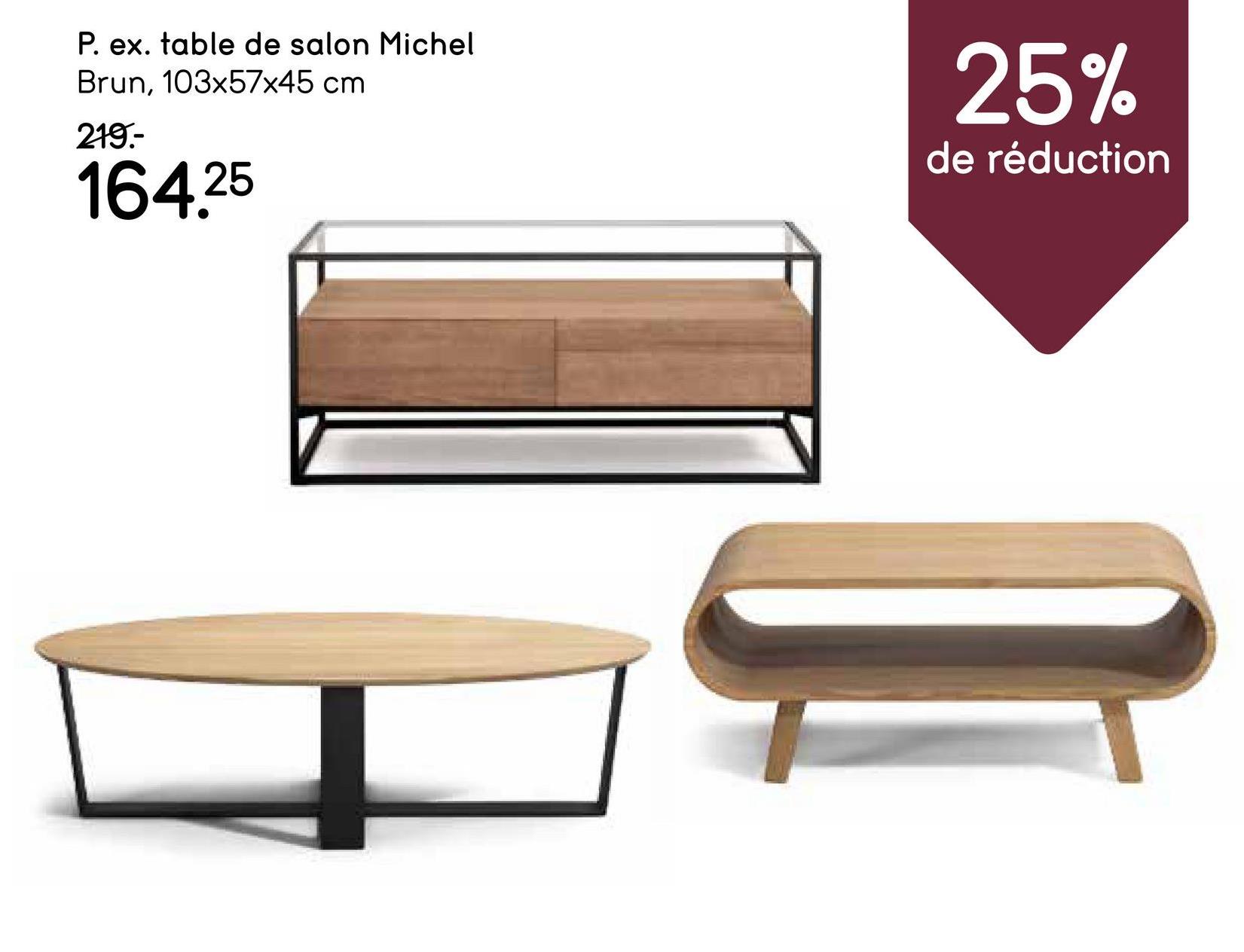 Table de salon Michel - 103x57x45 cm