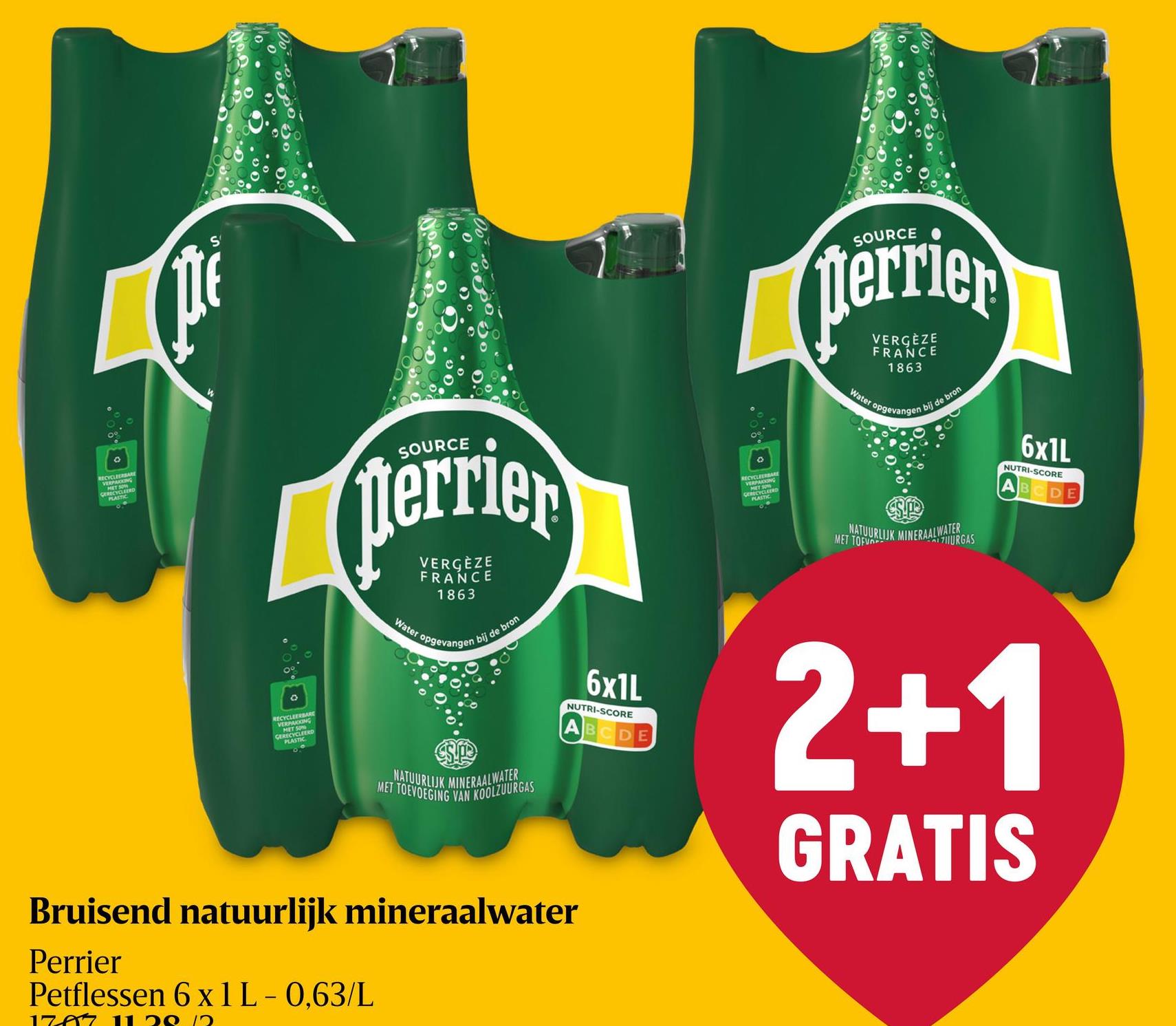 Mineraalwater | Bruisend | PET Perrier® is een zeer sprankelend natuurlijk mineraalwater. Uitbundig valt Perrier® op door zijn herkenbare smaak en zijn duizenden belletjes die intens sprankelen in de mond. Het heeft een intense verfrissende kracht.