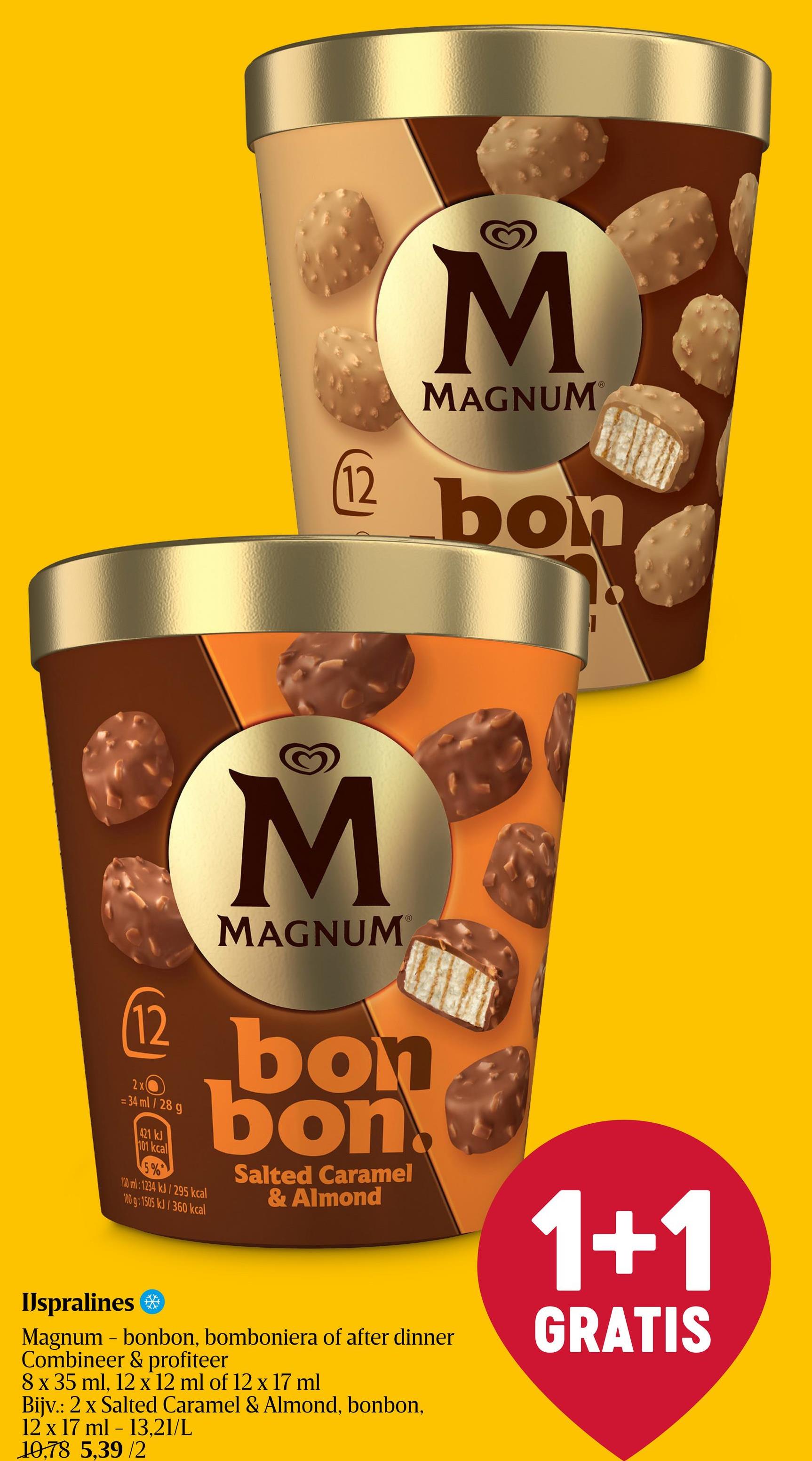 Pralines | Bomboniera Magnum Ijs stick Bomboniera chocolade vanille - amandel - witte chocolade 12 stuks