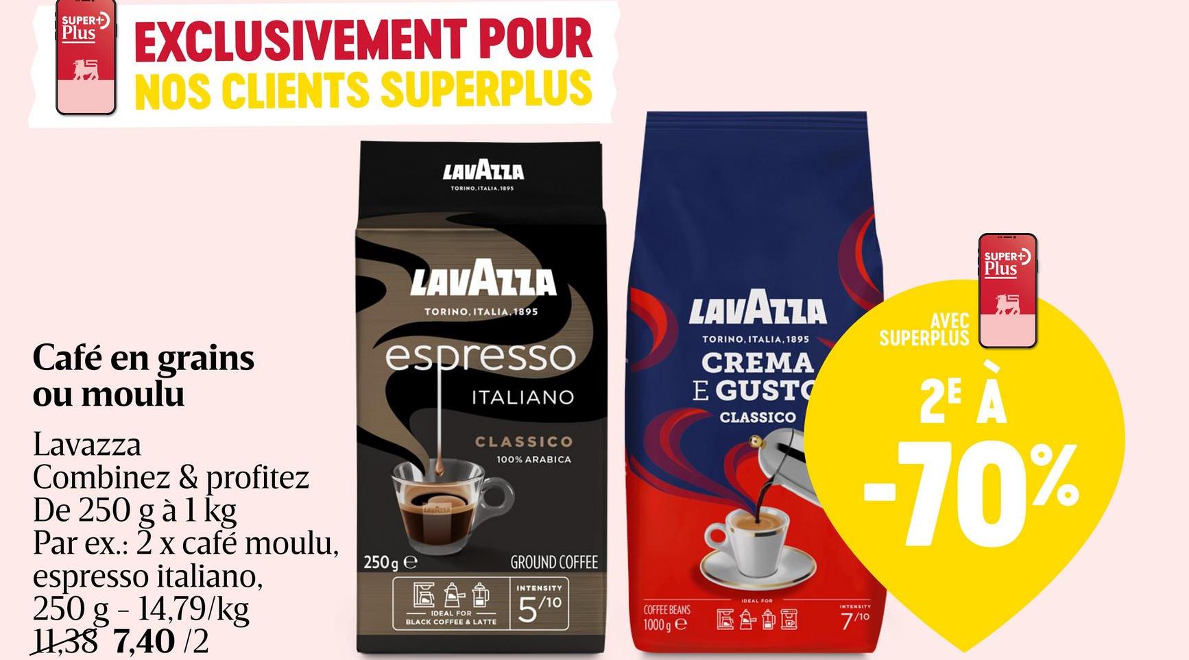 Café | Grains | Espresso 100% Arabica, torrefaction moyenne avec des arômes et intense.