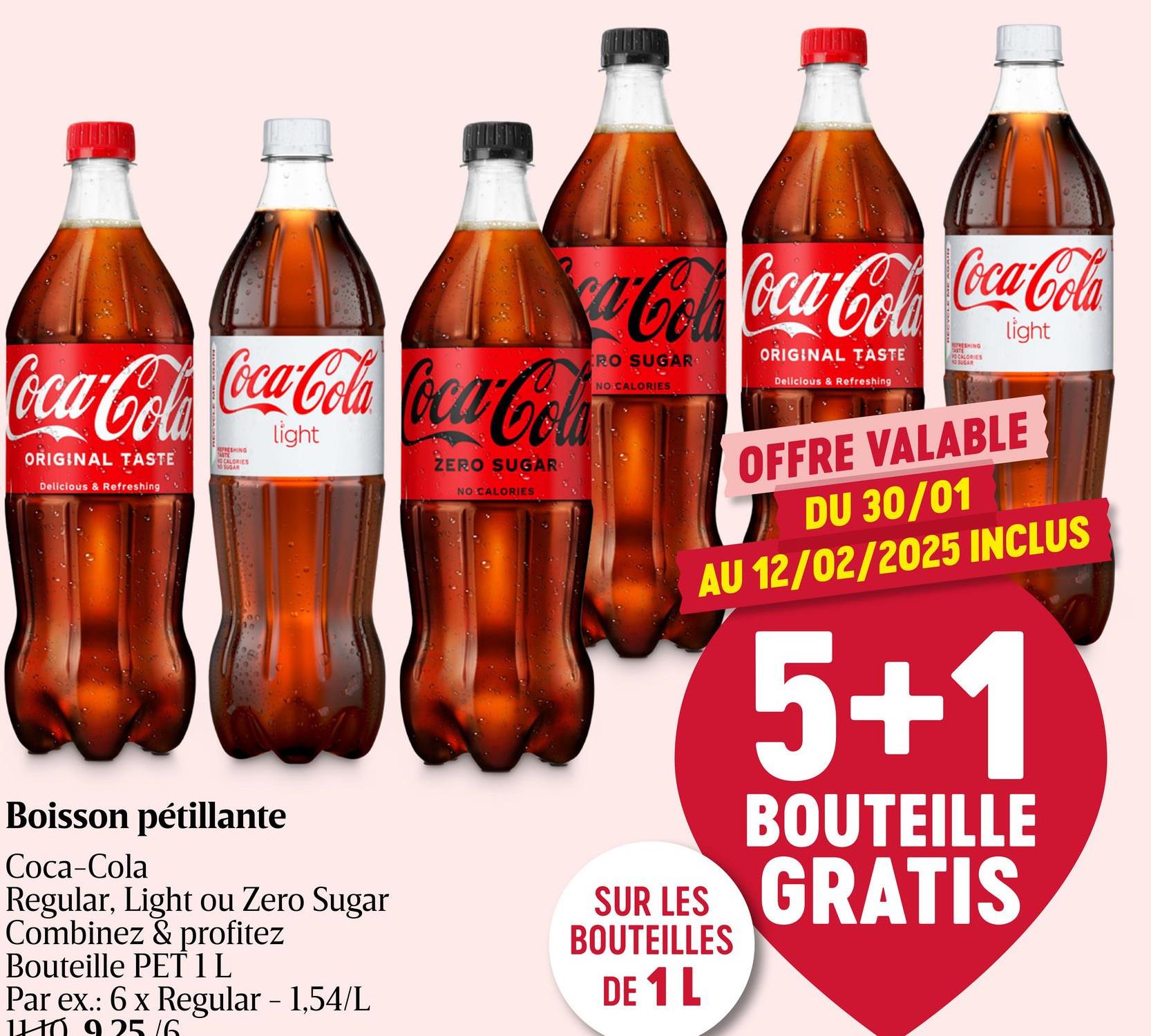 Original taste | PET Votre seul vrai Coca-Cola. Infiniment plus qu'une boisson rafraîchissante aux extraits naturels de plantes. Depuis 1886, la recette de Coca-Cola est inchangée et inégalée: tel est le secret de Coca-Cola, la boisson favorite aux quatre coins du monde!