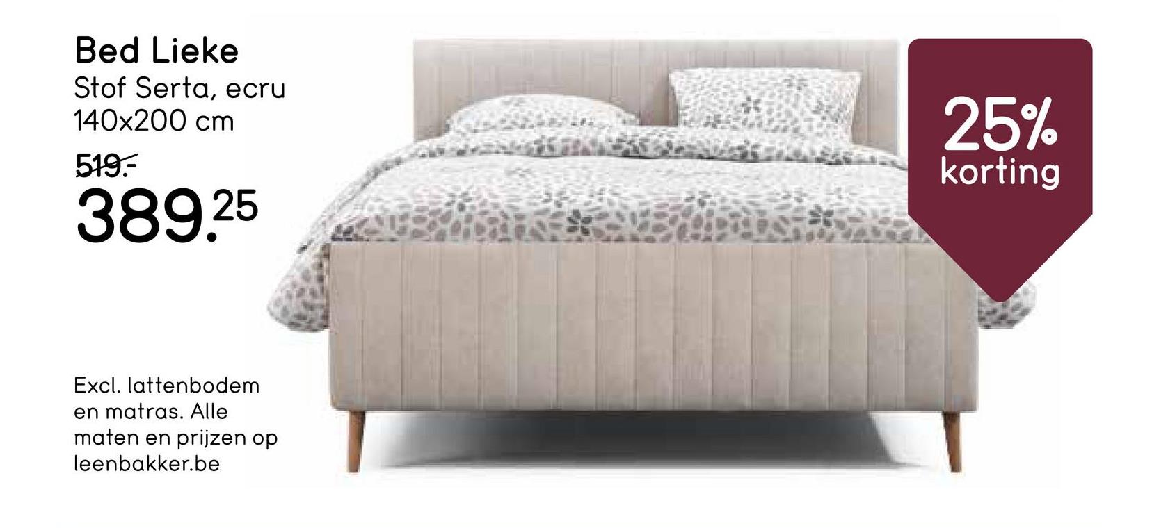 Bed Lieke - ecru - 140x200 cm