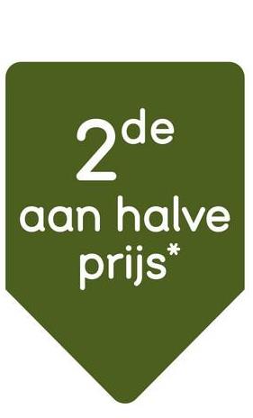 2de
aan halve
prijs*