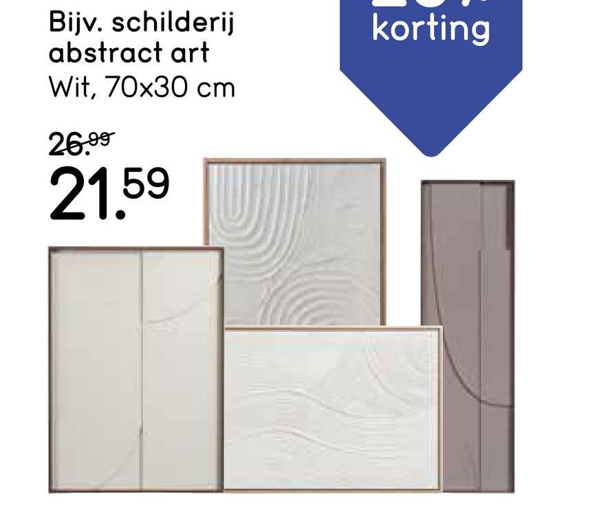 Schilderij 3D Art Reset - wit - MDF - 70x30 cm