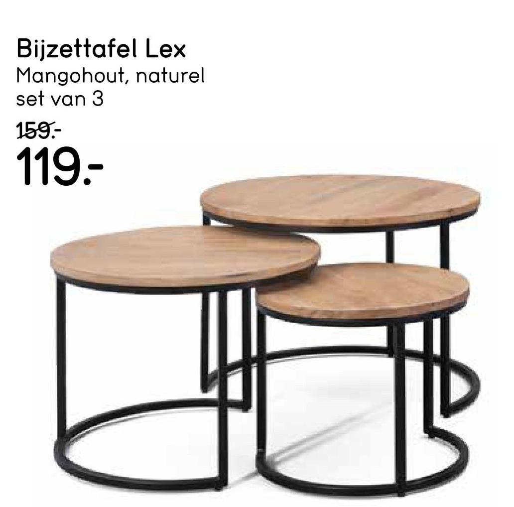 Bijzettafels Lex - mangohout - set van 3