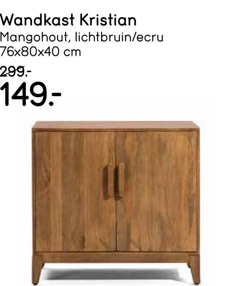 Wandkast Kristian - mangohout - 76x80x40 cm