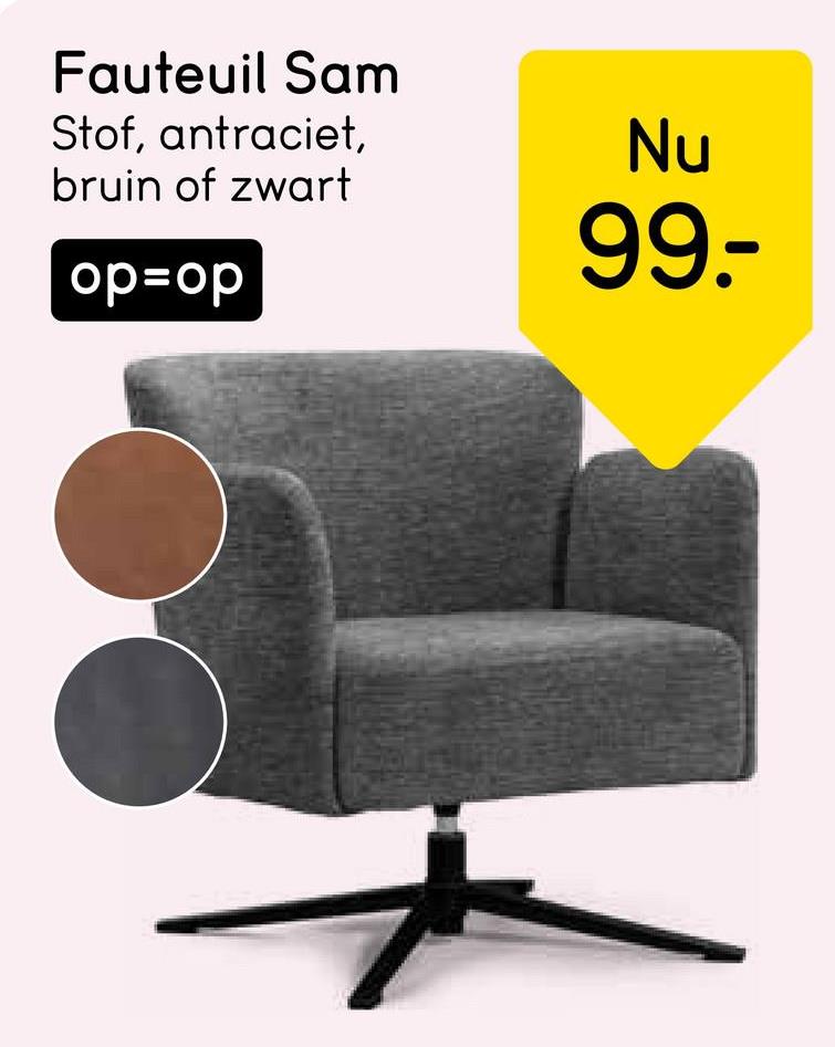 Fauteuil Jake - antracietkleur