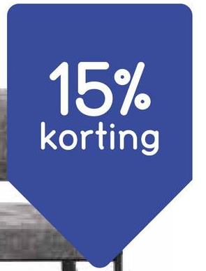 15%
korting