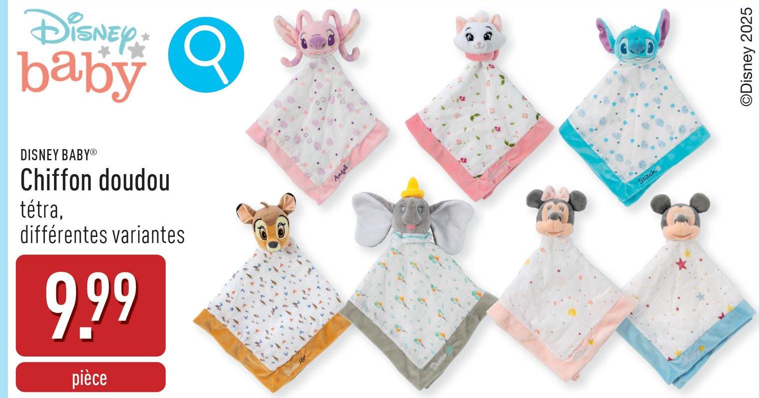 Chiffon doudou tétra, choix entre différentes variantes