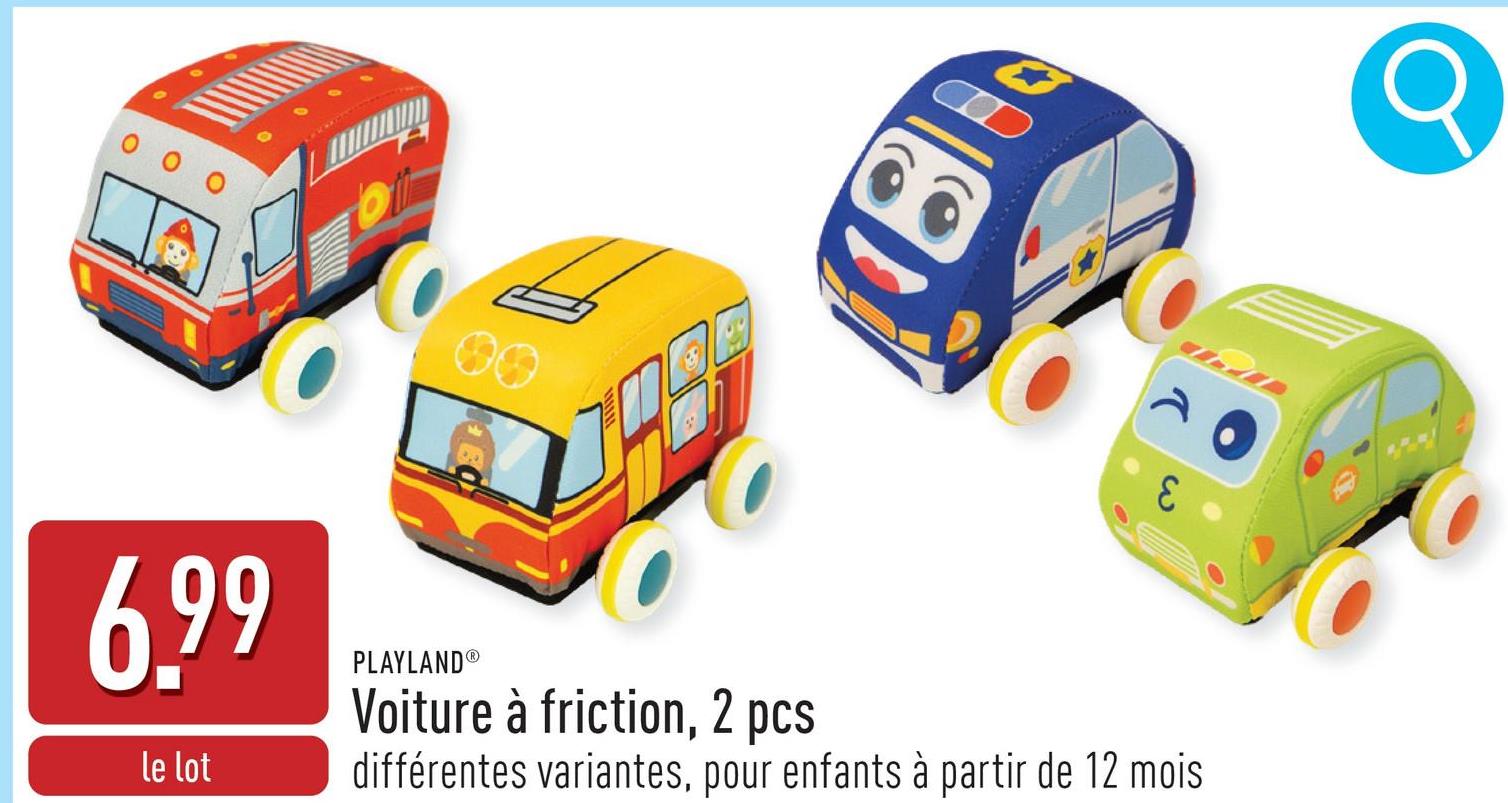 Voiture à friction, 2 pcs avec une finition lisse, à friction, choix entre différentes variantes, convient aux enfants à partir de 12 mois