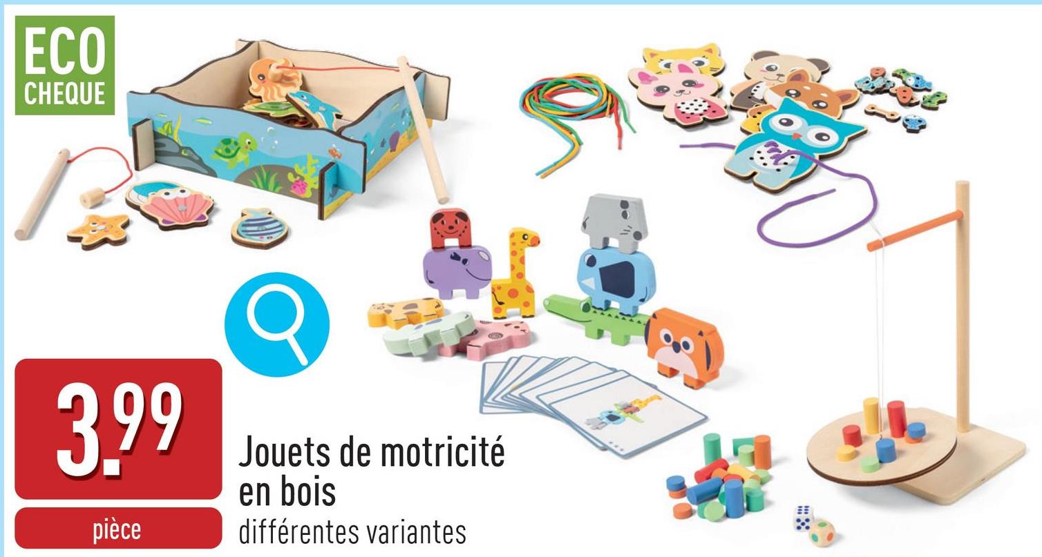 Jouets de motricité en bois choix entre différentes variantes