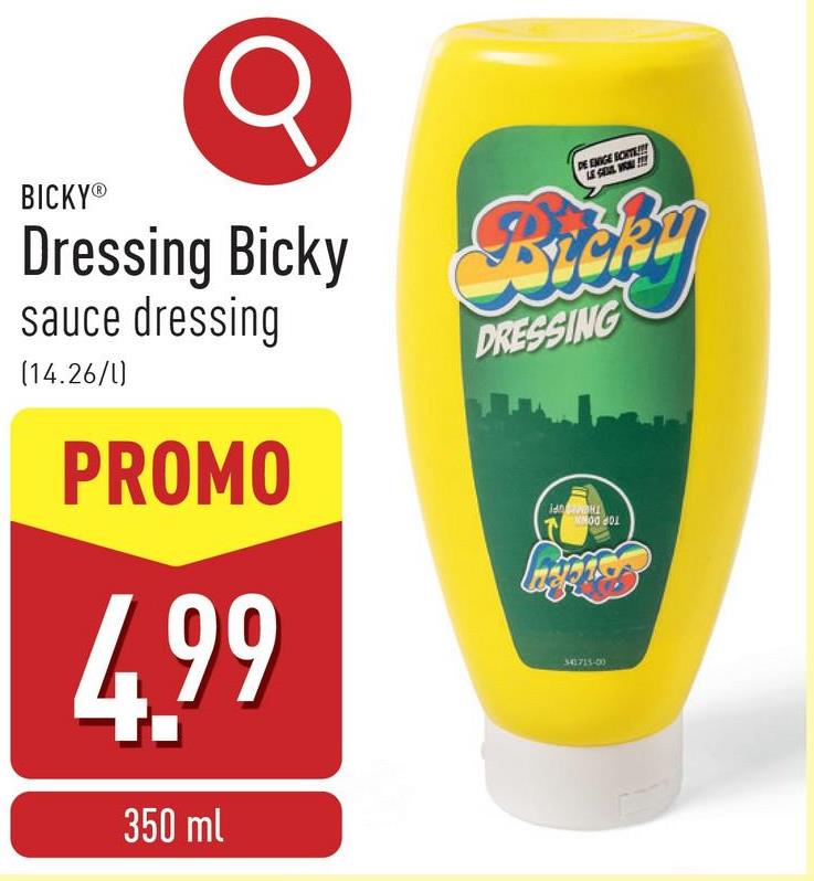 Dressing Bicky cette sauce originale combinée à la hot sauce Bicky dans votre hamburger vous garantit le parfait Bicky Burger