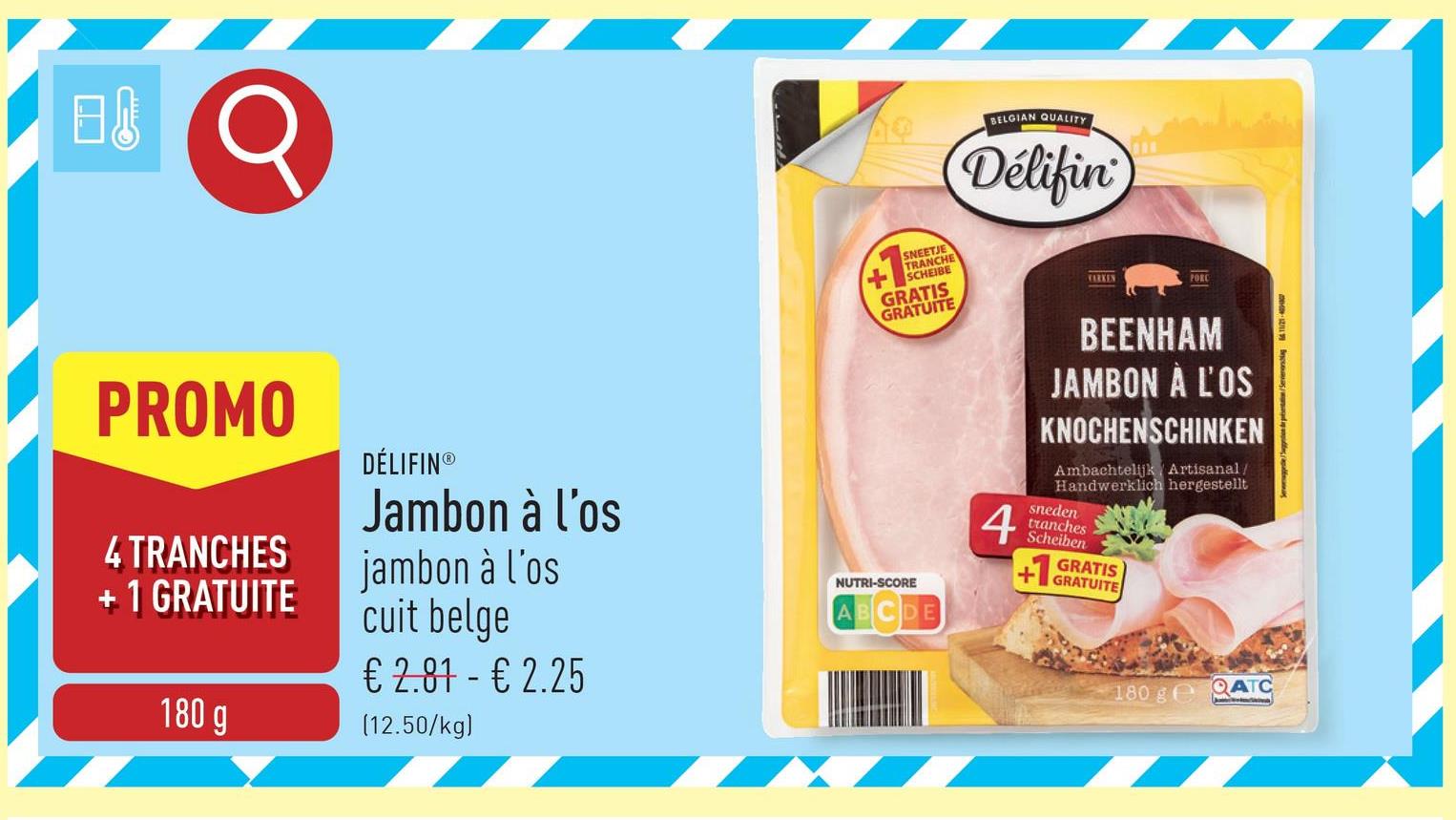 Jambon à l'os jambon à l'os cuit belge